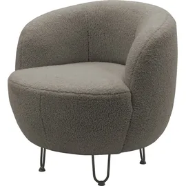 INOSIGN Sessel INOSIGN "Anjuli Lieferzeit nur 2 Wochen", grau (taupe), B:72cm H:72cm T:76cm, 100% Polyester, Sessel, Sessel, Runde Form, perfektes Einzelstück, Flausch oder Feinstruktur
