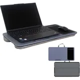 HYFIVE Laptop-Tablett mit Kissen, Schoß-Schreibtischkissen, tragbarer Tablet-Klapptisch, integriertes Mauspad und Handy-Halterung für Betttisch, Sofa, Blau