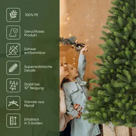 salcar 180 cm Künstlicher Tannenbaum Christbaum mit Metallständer Schnellaufbau, 100% PE Baumspitzen, Weihnachtsdekoration