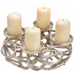 Adventskranz Ø 30 cm Metall Silber S (Small)