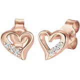 Elli DIAMONDS Ohrringe 925 Sterling Silber Herz in Rosegold | Gr.: onesize