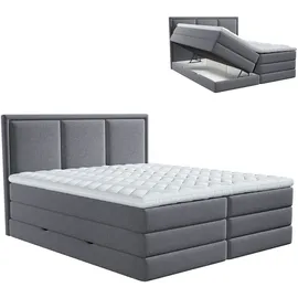 Roller Boxspringbett 200 x 200 cm H3 Grau