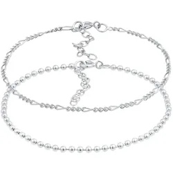 Elli Armkettchen 2er Set Figaro Kugel Basic 925 Silber 16 Damen 