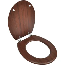 vidaXL Toilettensitz MDF Deckel Schlichtes Design Braun