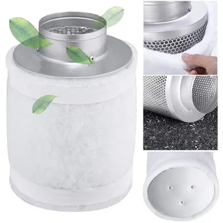 Schahba Aktivkohlefilter - Luftfilter für Grow, Zuchtzelt, Lüftung - Vorfilter inkl. - Geruchsneutralisierend & effizient (100 * 250 (bis 250 m3/h))