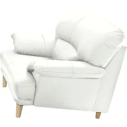 Sessel TRENDMANUFAKTUR "Cecilia, Loungesessel, italienisches Design, bequeme Armlehnen", weiß (altweiß), B:112cm H:87cm T:90cm, Sessel, aufwendige Rückenverarbeitung für hohen Sitzkomfort, Holzfuß