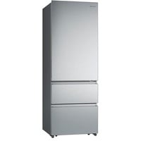 Hisense RT641N4AIE Kühlschrank mit zwei Türen, effizient, Klasse E, Fassungsvermögen 493 l mit 200 cm Höhe, Super Freeze, Total No Frost, Wendetür, leise, 38 dB, Edelstahl