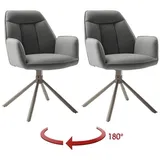 MCA Furniture Armlehnstuhl Mikrofaser grau 2er Set