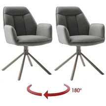 MCA Furniture Armlehnstuhl Mikrofaser grau 2er Set