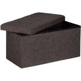 Relaxdays Sitzbank Faltbar Braun 38 x 76 x 38 cm