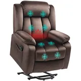 HOMCOM Fernsehsessel mit Aufstehhilfe Samt, Stahl