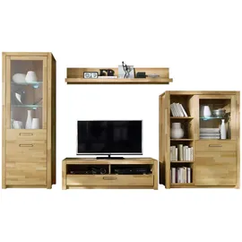 MID.YOU Wandboard Buche, Holz, Kernbuche, massiv, 150x27x22 cm Made in Eu Wohnzimmer, Regale, Wandboards