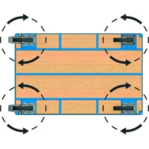 FETRA Umrüstsatz auf 4 Lenkrollen für Transportgeräte