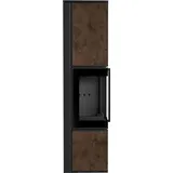 Kaminofen aus Stahl KRATKI TORA/L 8 kW Ø 150 Quarzsinter OXIDE MORO schwarz Verkleidung mit Türfeder - Schwarz