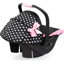 Bayer Design 67960AA Puppenautositz EasyGo, Puppensitz, Puppenzubehör, mit Dach, verstellbarem Griff, Rosa, Schwarz, Herzen