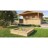 Weka Sandkasten, BxLxH: 119x119x25 cm, inkl. Abdeckplane rot