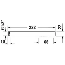 Duravit Stabbrause MinusFlow 212mm, Anschl.-G. G 1/2, eck., sw matt