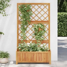 vidaXL Hochbeet mit Spalier 85 x 38 cm Massivholz Braun