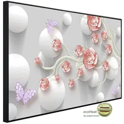 papermoon Infrarotheizung »EcoHeat - Abstrakt 3D Effekt mit Blumen«, Matt-Effekt - bunt