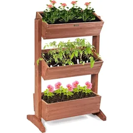 Goplus Blumentreppe 71 x 38 x 105 cm Braun