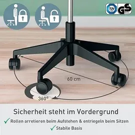Leitz Sitzhocker 60 x 0 x 0 cm Grau/Schwarz