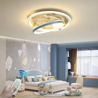 LED Dimmbar Deckenleuchte Kreative Kinderzimmerlampe mit Fernbedienung Modern Design Mond Astronaut Deckenlampe Kinder Mädchen Junge Schlafzimmer Decke Lampe Jugendzimmer Deckenbeleuchtung ( Size : 50