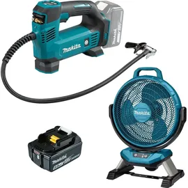 Makita DMP180T1 Akku-Kompressor 18V / 1x 5,0 Ah Akku + DCF301Z Akku-Lüfter