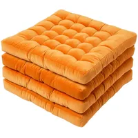 Homescapes Stuhlkissen 40 x 40 x 5 cm orange 4-tlg.