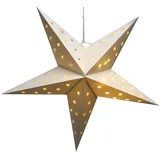 Expo Börse Weihnachtsstern Papier 60 cm mit 10 LEDs und Timer WEISS