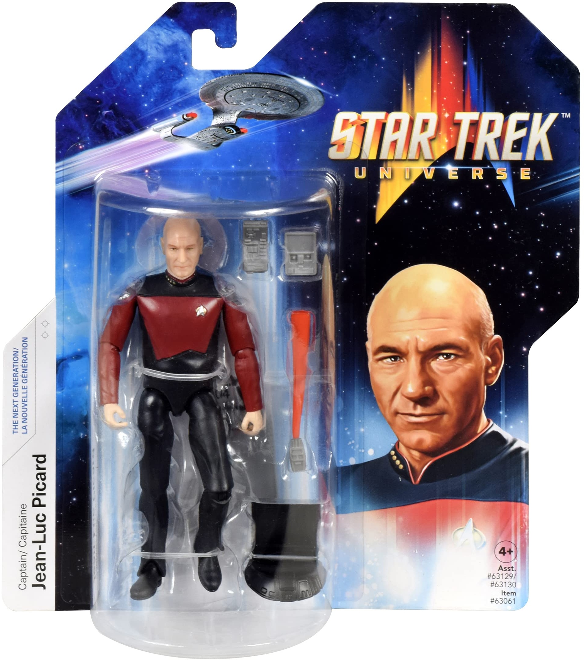 BANDAI Star Trek Figur Captain Jean-Luc Picard | 12,7 cm Captain Picard Star Trek The Next Generation Actionfigur | Star Trek TNG Spielzeug Gelenkfigur | Star Trek Geschenke und Star Trek Merchandise