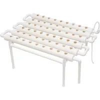 Alnemy Hydroponic Site Grow Kit, 1 Layer 36/54 ​​Standorte,Hydroponisches Anbausystem, Gemüse und Pflanzen Hydroponik mit Schlauch für Haus, Garten und Büro (54Loch)