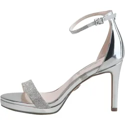 High-Heel-Pumps BUFFALO "Buffalo Damen Buffalo Monroe 2 Vegan Patent", Damen, Gr. 41, silber, Kunstfaser, unifarben, Schuhe High Heel-Sandalette