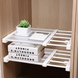 Erweiterbar Kleiderschrank, Teleskop-Garderobensystem Regal Teleskopregal Shelf Divider Schrank Spannregal Regaltrenner Ohne Bohren für Küche Bücherregal Kühlschrank 73,2-128 cm