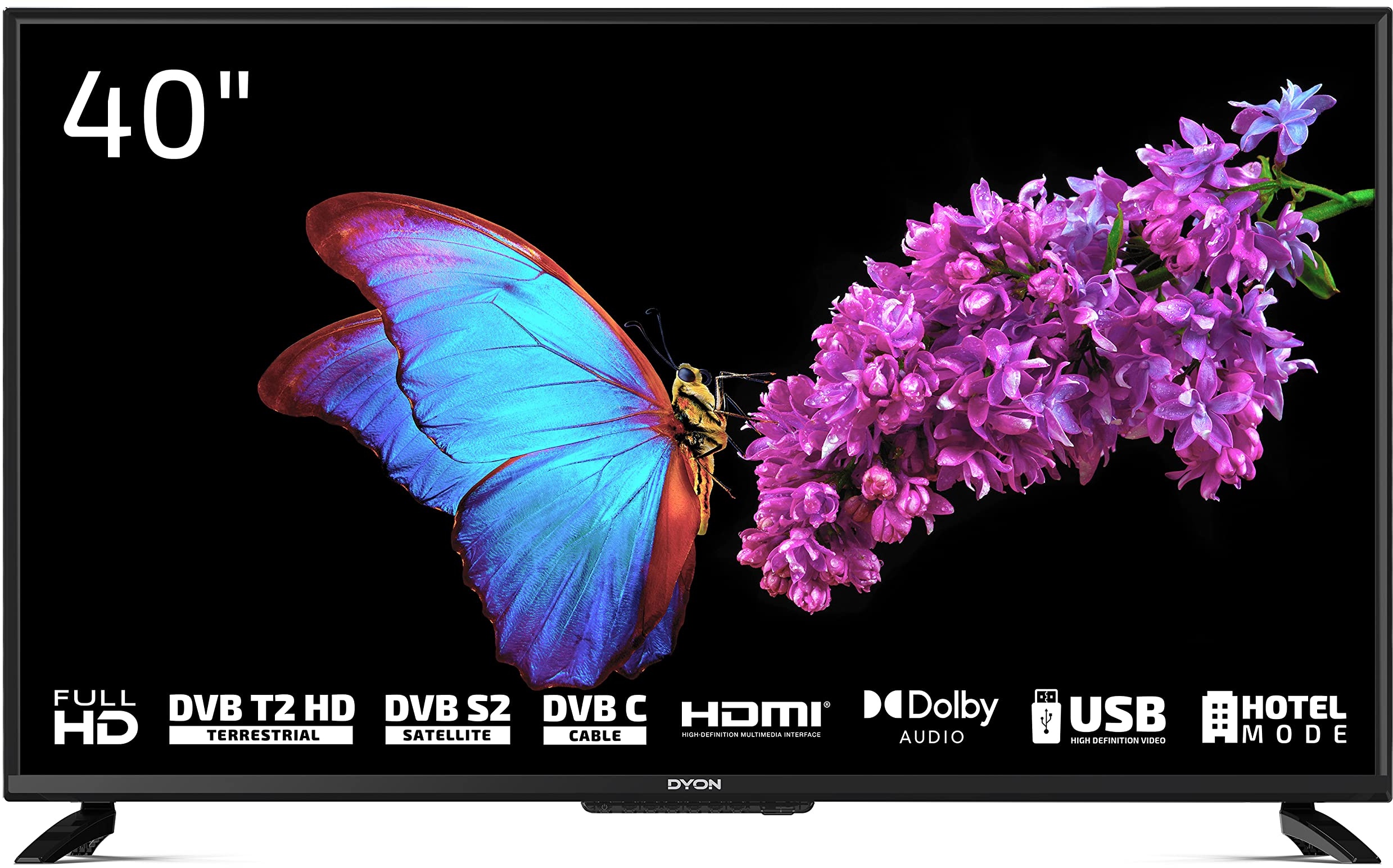 DYON Enter 40 PRO X2 100,3cm (40 Zoll) Fernseher (Full-HD, Triple Tuner (DVB-C/-S2/-T2), Hotelmodus, USB-Media Player)