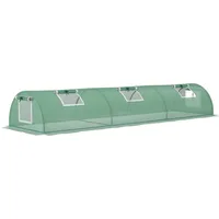 Outsunny Foliengewächshaus Mini Tunnelgewächshaus mit Mesh Fenster, UV-beständige Frühbeet für Garten zur Aufzucht, PE Folie, Grün,