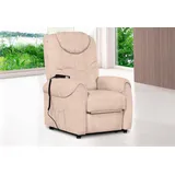 sit&more TV-Sessel Bastian Kunstleder 75 x 110 x 92 cm Beige mit Motor und Aufstehhilfe
