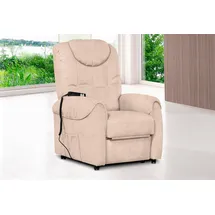 sit&more TV-Sessel Bastian Kunstleder 75 x 110 x 92 cm Beige mit Motor und Aufstehhilfe
