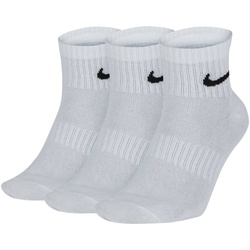 NIKE Unisex 3er Pack Sportsocken - Everyday, Lightweight No Show Ankle, einfarbig Weiß 42-46