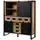 MASSIVMOEBEL24.DE Highboard 140 x 160 x 45 cm Natur klar lackiert / Schwarz