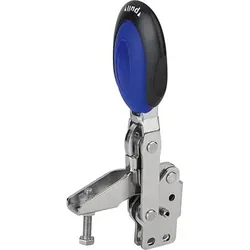 SCHNELLSPANNER VERTIKAL MIT SICHERHEITSVERRIEG., FUß SENKRECHT F1=2000, VERSTELLB. ANDRUCKSPINDEL