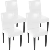 Mendler 4er-Set Esszimmerstuhl Stuhl Küchenstuhl Littau ~ Kunstleder, weiß
