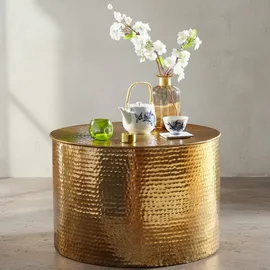 KADIMA DESIGN Couchtisch 61 x 40,5 x 61 cm Aluminium Beistelltisch in Gold | Gr.: onesize