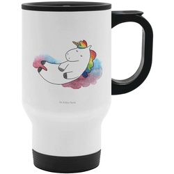 Mr. & Mrs. Panda Thermobecher Einhorn Wolke 7 – Weiß – Geschenk, Thermobecher, Kaffeetasse zum Mit, Edelstahl weiß