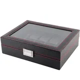 Uhren Aufbewahrungsbox, Uhrenbox 10 Fach Kohlefaser Fall Schmuck Display Speicher Uhrenbox Uhrengehäuse Uhrenkoffer For Aufbewahrung 10 Slot Uhrenbox Reise Collector Organizer