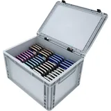 VARIA Group Feldherr Euro Box mit Deckel und Schaumstoff für 48 Smartphones