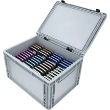 VARIA Group Feldherr Euro Box mit Deckel und Schaumstoff für 48 Smartphones