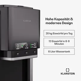 Klarstein ArcticBlend 3in1 IceMaker 20 kg/24h Bullet Ice, Wasserspender