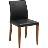 Livetastic Stuhl, Schwarz, Leder, Echtleder, Büffelleder, eckig, 47.5x87x57.5 cm, Esszimmer, Stühle, Esszimmerstühle, Lederstühle