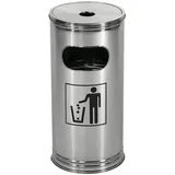 Wesco Standascher Edelstahl, 15 l Stahl mit Aschenbecher
