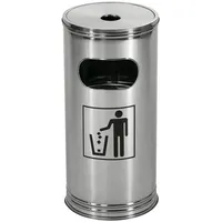 Wesco Standascher Edelstahl, 15 l Stahl mit Aschenbecher